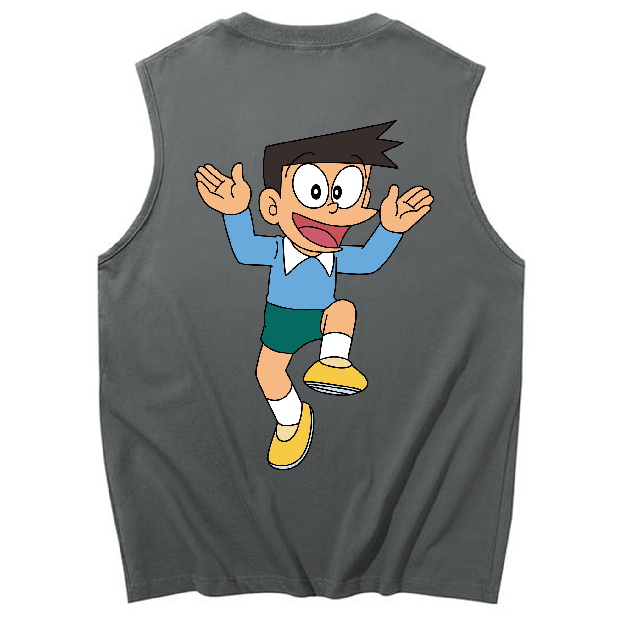 （画像用） ドラえもん 骨川 スネ夫 Doraemon Honekawa Suneo コットン100％タンクトップ（背面プリント）